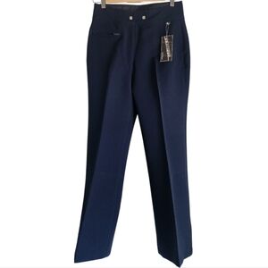 NWT Vtg Skitique Women's Navy Blue Ski Snow Stretch‎ Wool Mix Pants Size 2 R